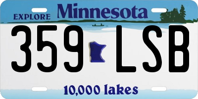 MN license plate 359LSB