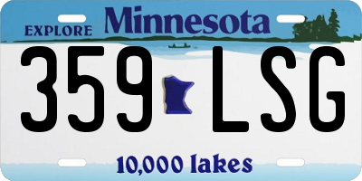 MN license plate 359LSG