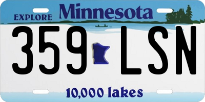 MN license plate 359LSN