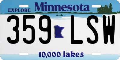 MN license plate 359LSW