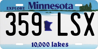 MN license plate 359LSX