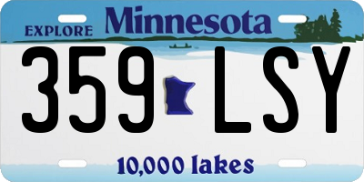 MN license plate 359LSY