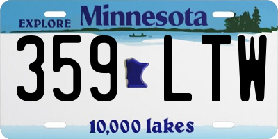 MN license plate 359LTW