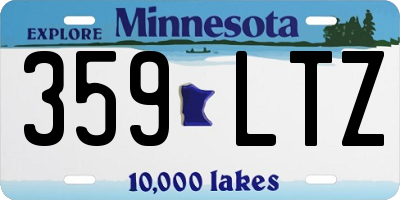 MN license plate 359LTZ