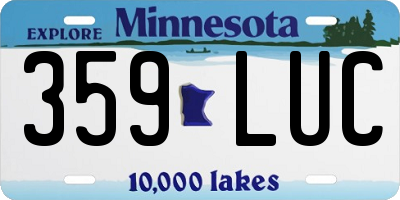 MN license plate 359LUC