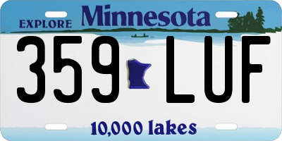 MN license plate 359LUF