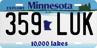 MN license plate 359LUK