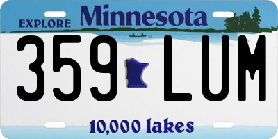MN license plate 359LUM