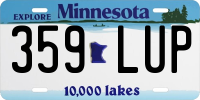 MN license plate 359LUP