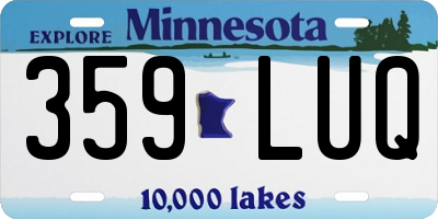 MN license plate 359LUQ
