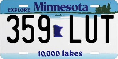 MN license plate 359LUT