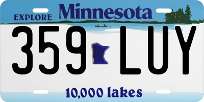 MN license plate 359LUY