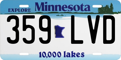 MN license plate 359LVD