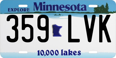 MN license plate 359LVK