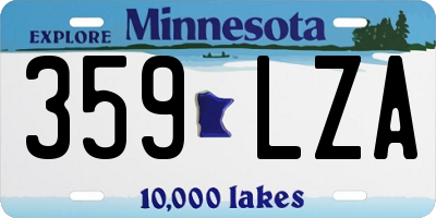 MN license plate 359LZA