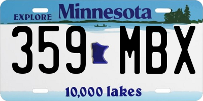 MN license plate 359MBX