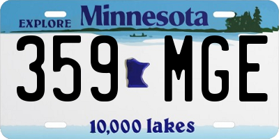 MN license plate 359MGE