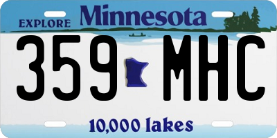 MN license plate 359MHC