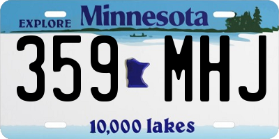 MN license plate 359MHJ