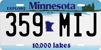MN license plate 359MIJ