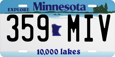 MN license plate 359MIV