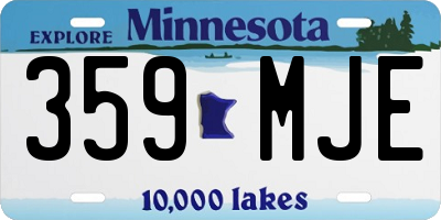 MN license plate 359MJE