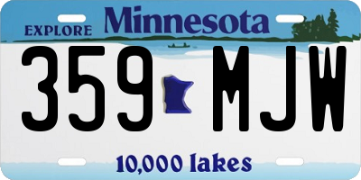 MN license plate 359MJW