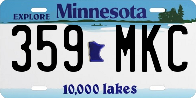 MN license plate 359MKC