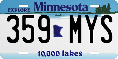 MN license plate 359MYS