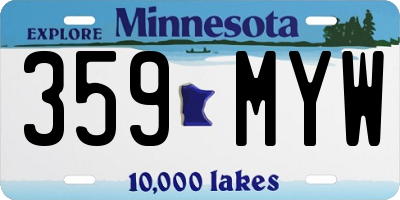 MN license plate 359MYW