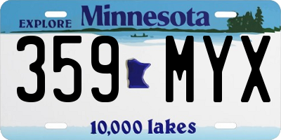 MN license plate 359MYX
