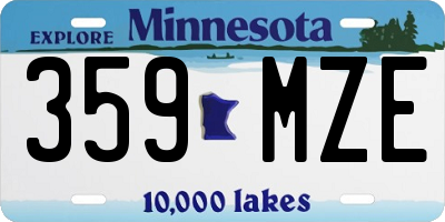 MN license plate 359MZE