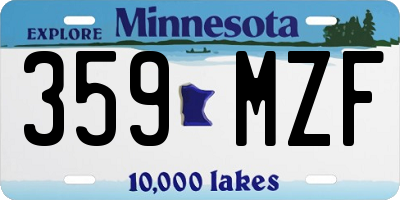 MN license plate 359MZF