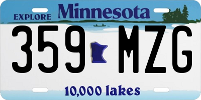 MN license plate 359MZG