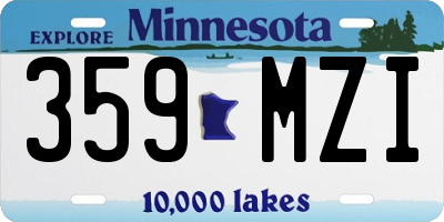 MN license plate 359MZI