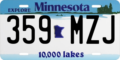 MN license plate 359MZJ