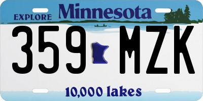 MN license plate 359MZK
