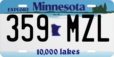 MN license plate 359MZL