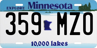 MN license plate 359MZO