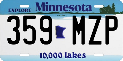 MN license plate 359MZP