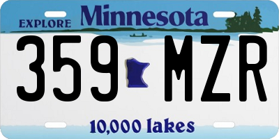 MN license plate 359MZR