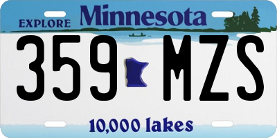 MN license plate 359MZS