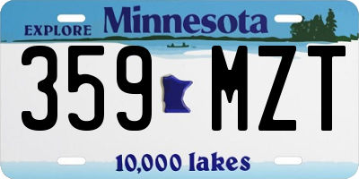 MN license plate 359MZT