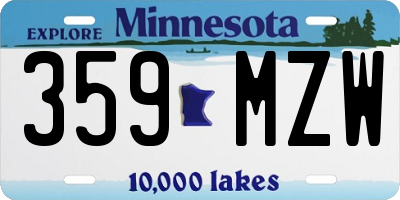 MN license plate 359MZW