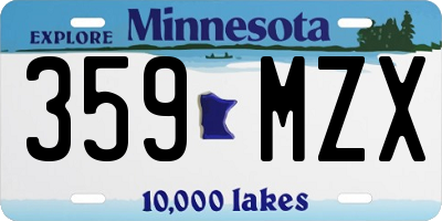 MN license plate 359MZX