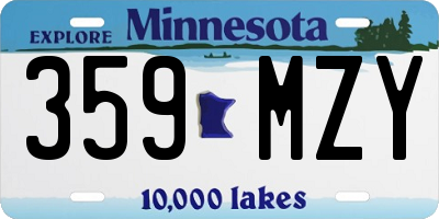MN license plate 359MZY