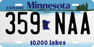 MN license plate 359NAA