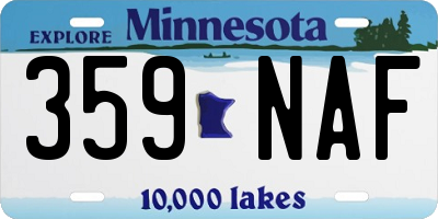 MN license plate 359NAF