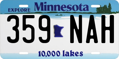 MN license plate 359NAH