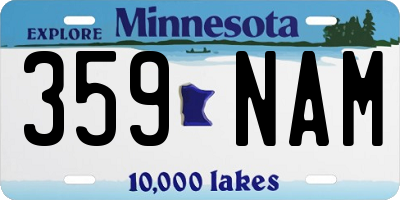 MN license plate 359NAM